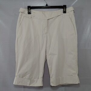 Khakis World Fashion Women's Khaki Bermuda Shorts Sz 10 Tan 13" Inseam Wrap Belt
